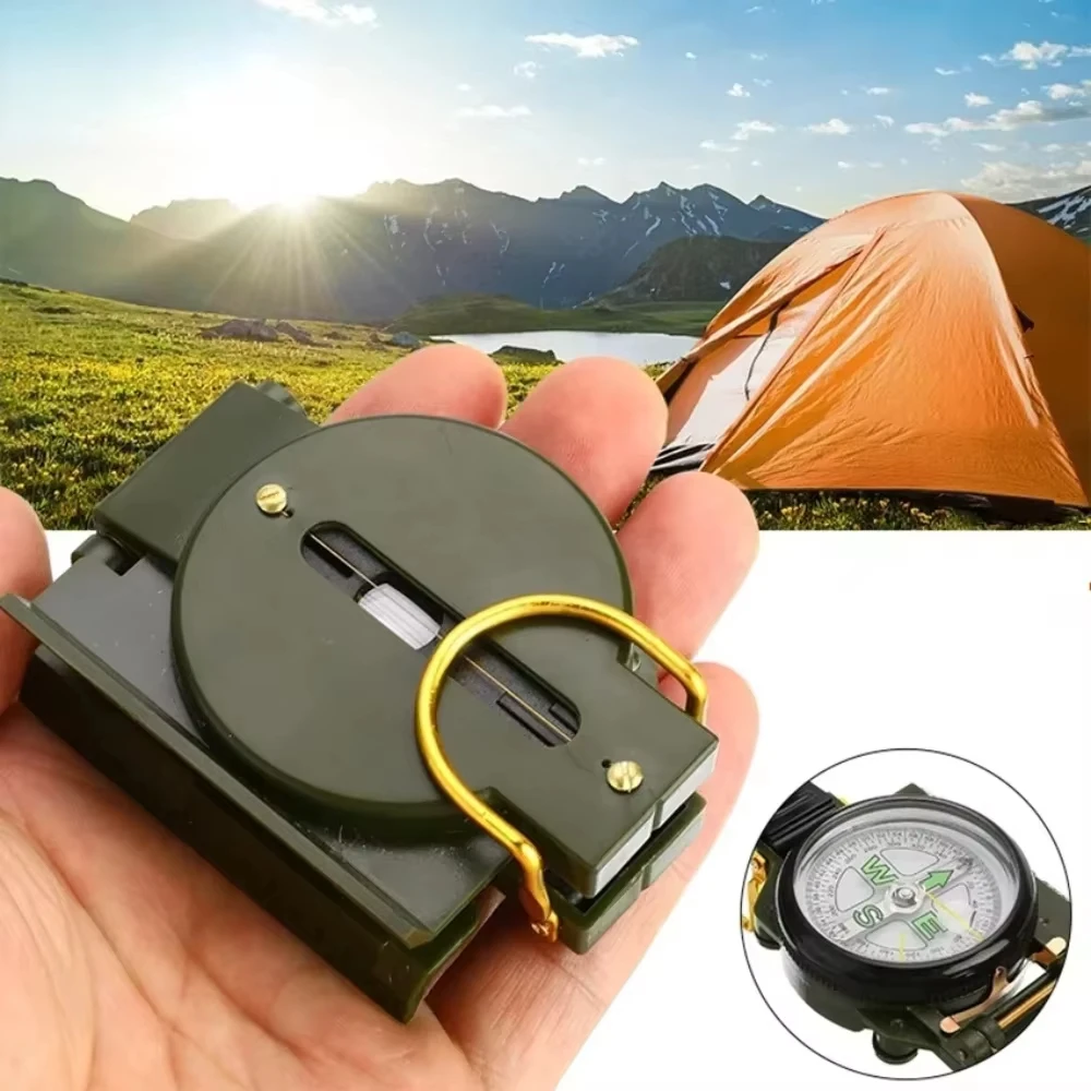 High Precision Military Compass Professional Metal Sight Compass Multifunctional Outdoor Survival Compass Hiking Mountaineering