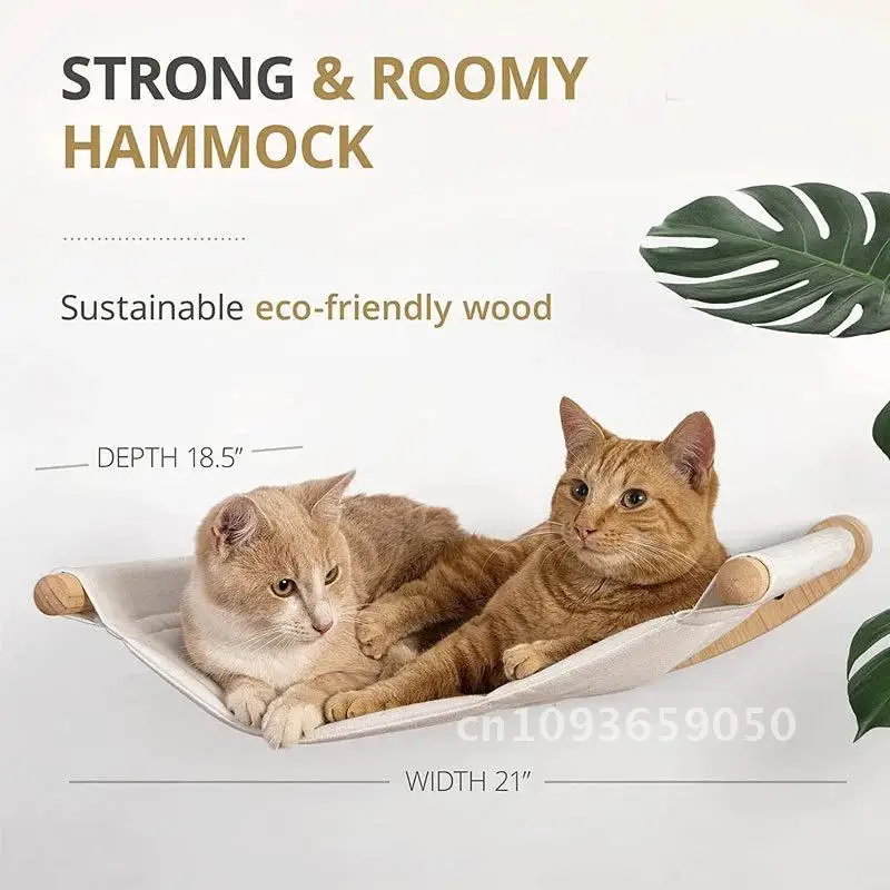 

Cats Wall Hammock Wooden Perch Space Sleeping Wall Mounted Space for Lounging Kitten Shelves Saving Saving Cats Bed