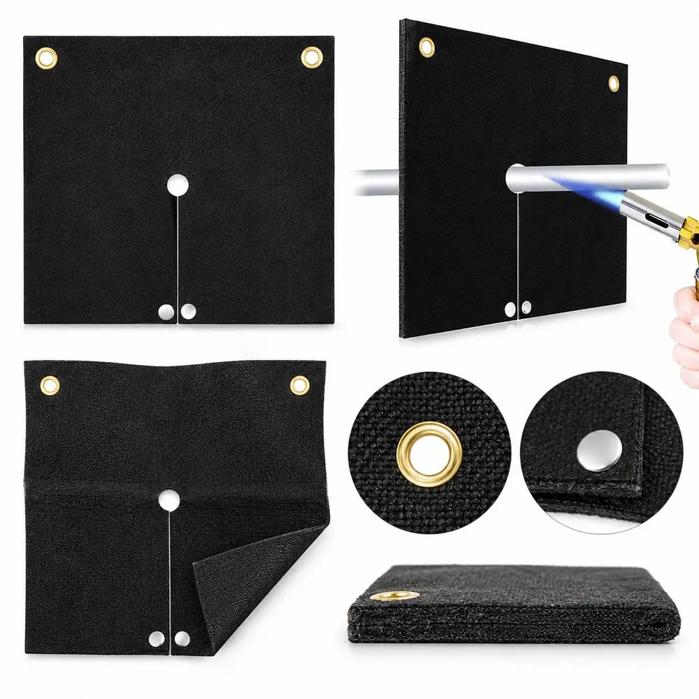 30x30cm Fireproof Welding Blanket 5mm Thick 0Flame Resistant Up To 3000℉ Heat Shield Mat Black Welding Mat For Torch Work