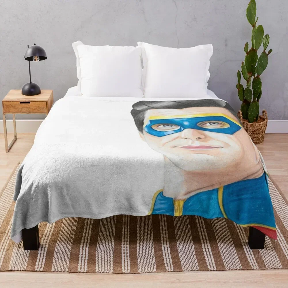 

Captain Man - Heroic Traditional Drawing Throw Blanket Large for babies Blankets