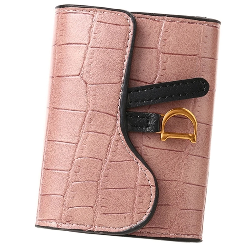 E74B 2024 Trifold Wallet Credit Card Bank Card Cash Holder Woman Girl Short Type Coin Purse Clutch Alligator Texture Wallet