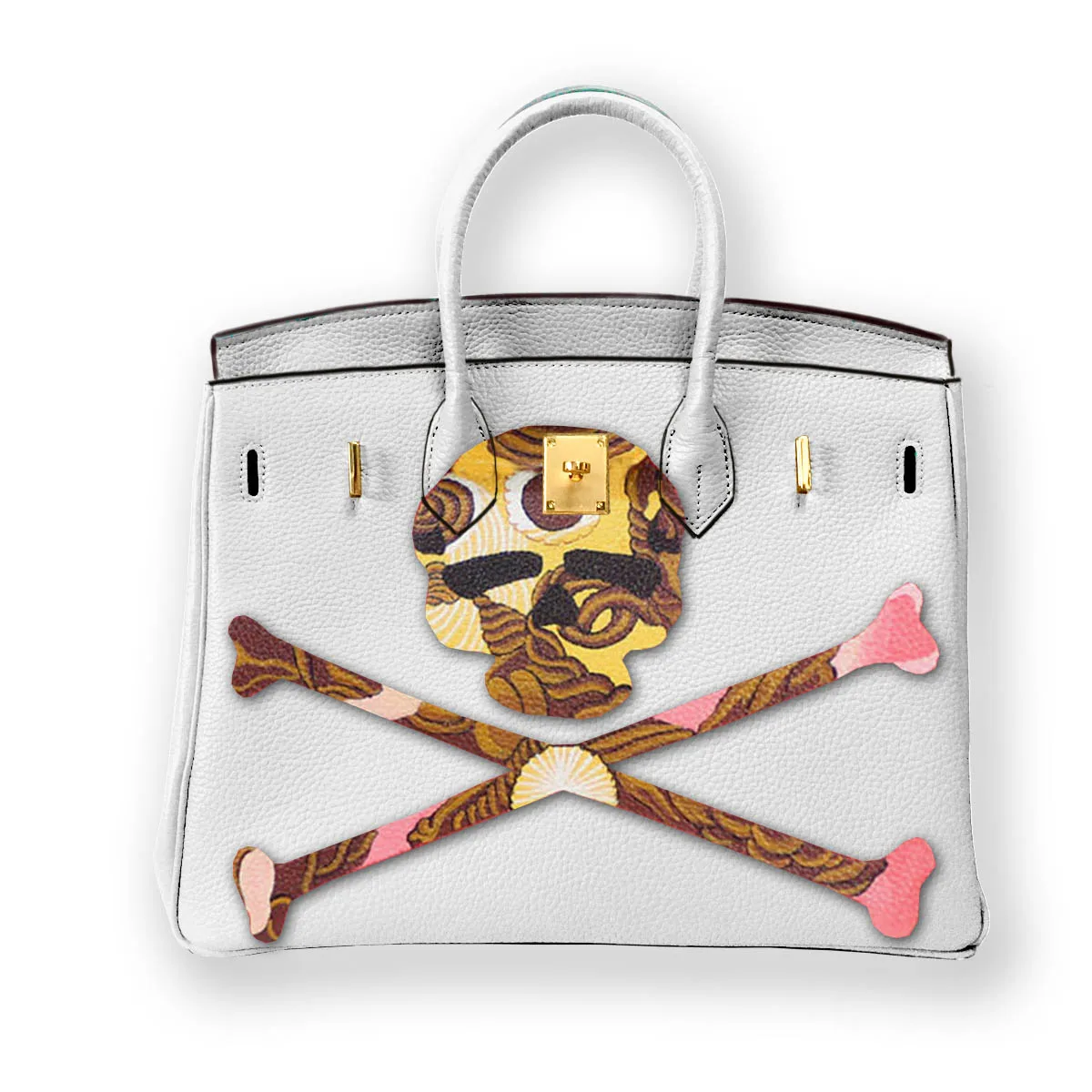 Personalizar bolso Art Hand Painted Bone Skull Bags Women Bags Messenger Crossbody Handbags Popular Genuine Leather Multicolor