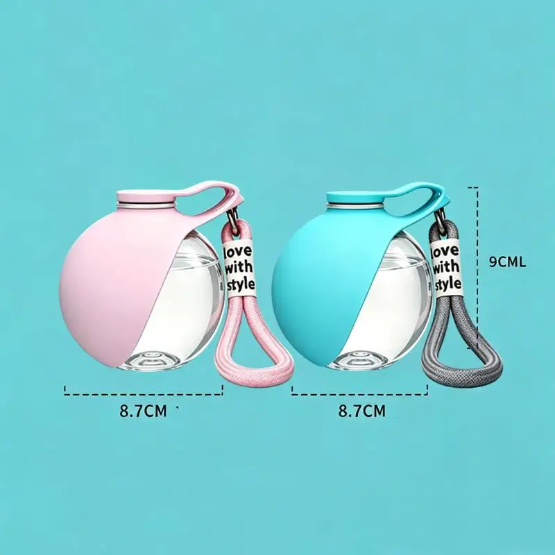 Portable Pet Water Drinking Bottle 285ML Lightweight Plastic Feeder With Carry Lanyard for Outdoor Camping Trips