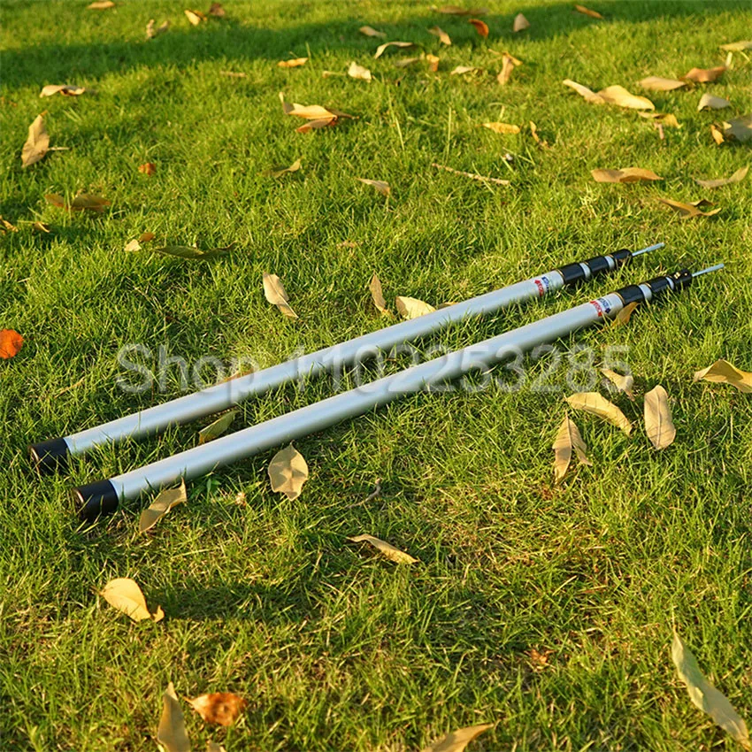 Outdoor Camping Tent Pole Thicken Aluminum Alloy Adjustable Tent Support Rods Hiking Backpacking Beach Awning Pole 230cm