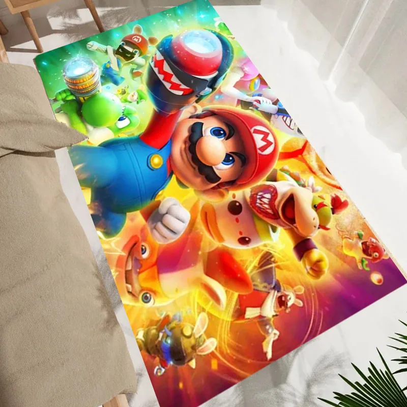 Cartoon S-Super M-Mario Bros Game Rug Area Carpet for Living Room Kids Bedroom Sofa Kitchen Hallway Decor Child Non-slip Mats view 2