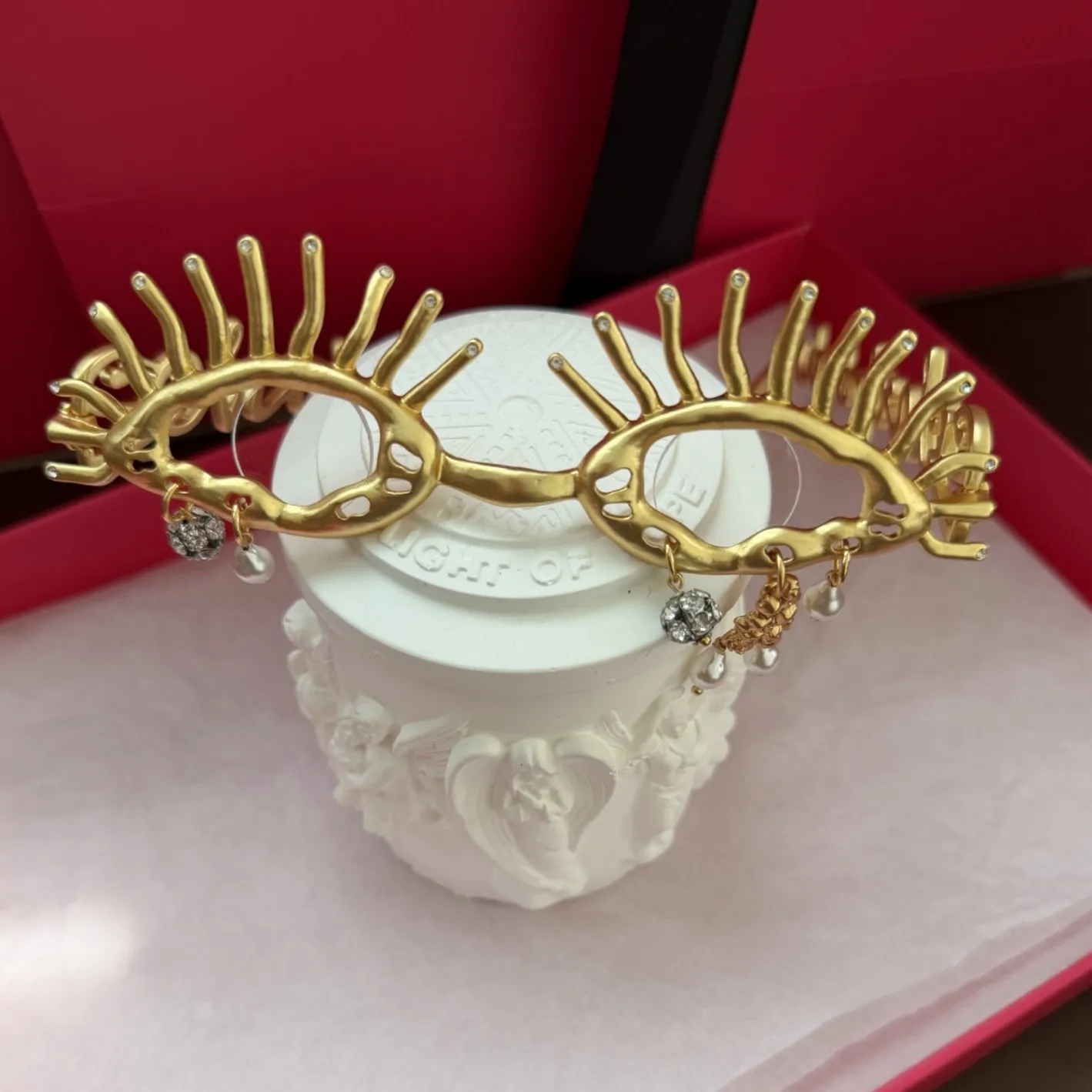 Fashion Art Designer Gold Glasses Eyewear Accessories Woman Europe Top Quality Luxury Jewelry