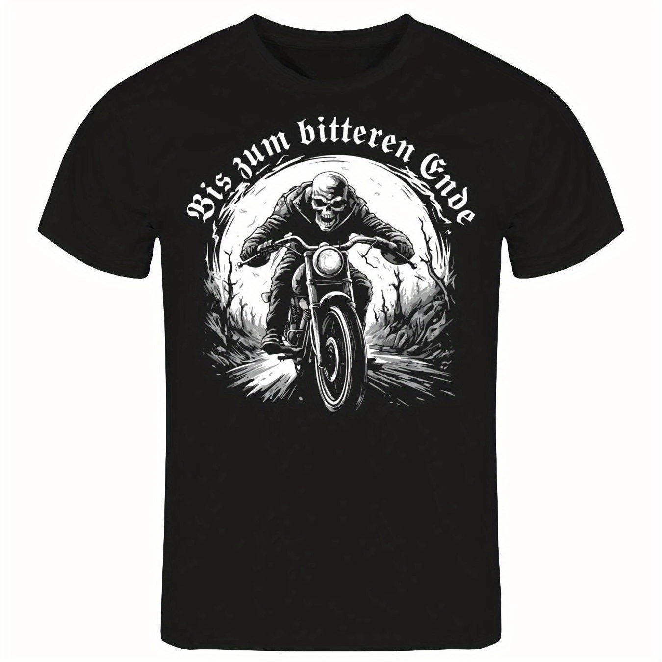 

Men's "Extreme" Motorcycle Skull Pattern T-Shirt - Black Casual Short Sleeve Regular Version