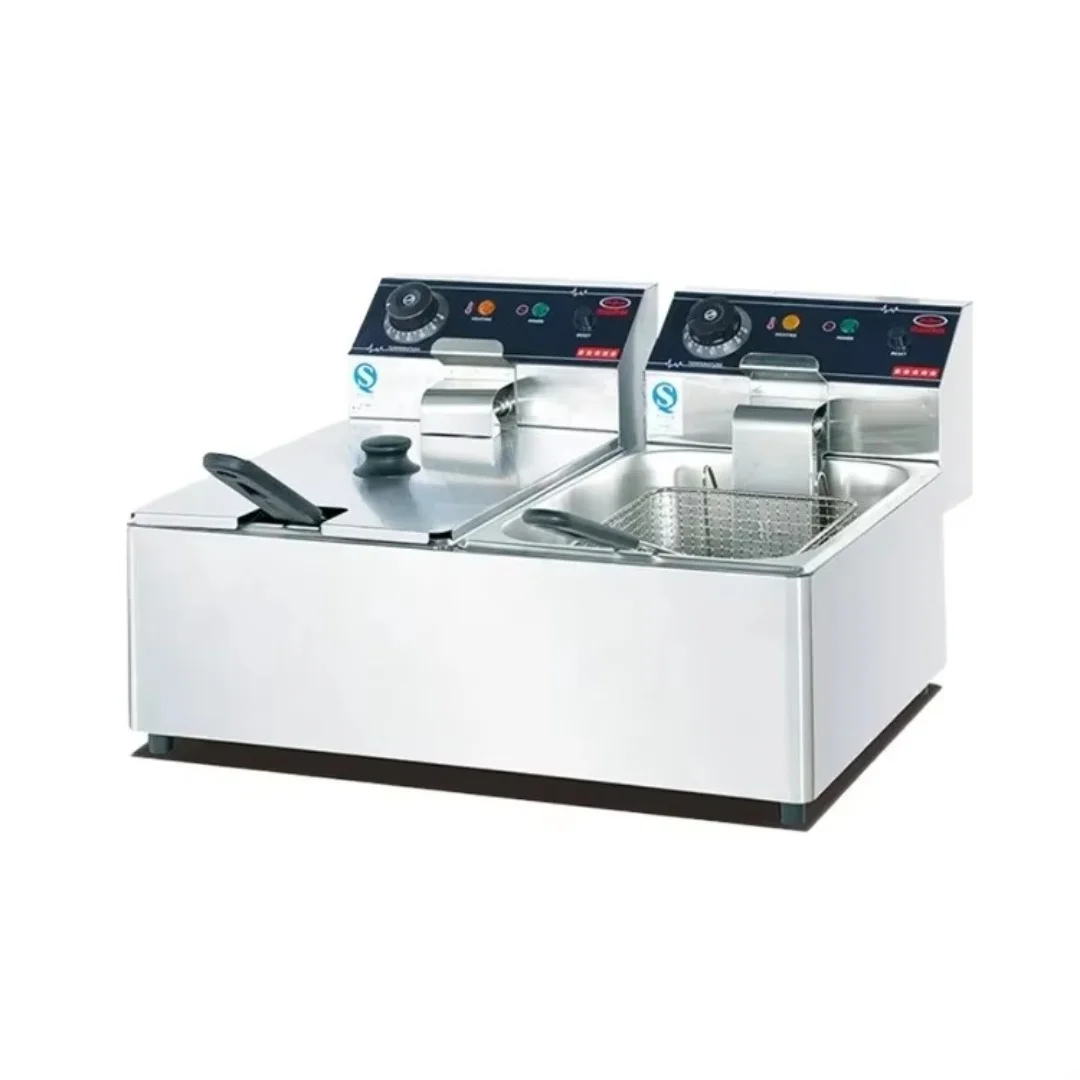 Kitchen Restaurant Commercial Benchtop Gas Fryer Cooks Chicken Chips Fish Gas Deep Fryer Machine