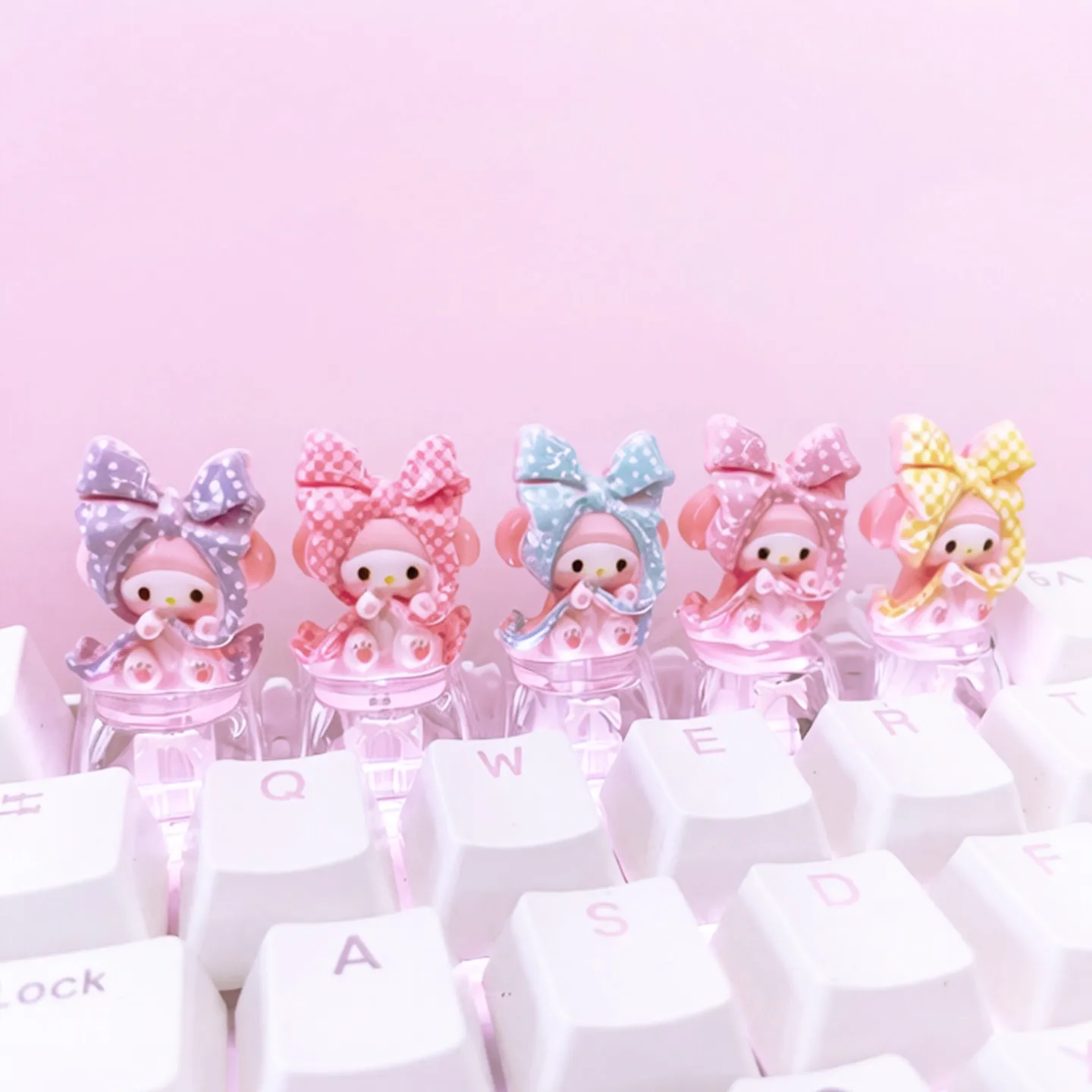 Sanrio Melody Cartoon Cute Keycap Pink Personality Resin Transparent Creative Mechanical Keyboard ESC Gift