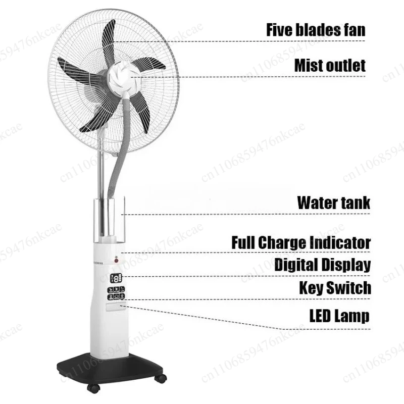 Factory Rechargeable with Remote Control for Outdoor Solar Use Portable Water Cooling Stand Misting Fan