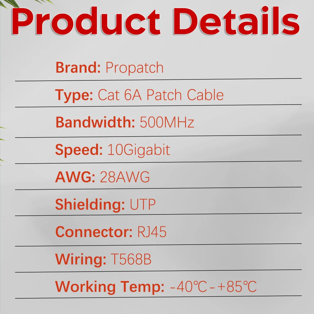 Propatch Cat6a RJ45 90 Degree Angle Ethernet Cable 3.8mm Slim Patch Cord Lan Cable RJ45 for Patch Panel to Switch Flexiable