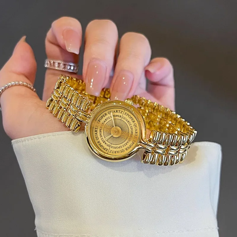 Medieval French Casual Style Women's Watches Roman Scale Dial Fashion Live Streaming Hit Waterproof Quartz Delicate Wristwatches