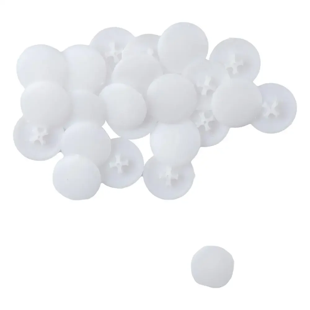 100PCS 17mm Plastic Nuts Bolts Covers Screw Cap Exterior Protective Caps Three in One Eccentric Wheel Plastic Decorative Cover