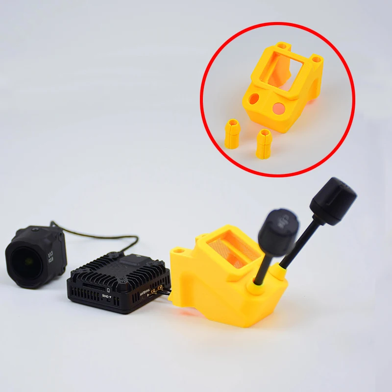 1Set For Mario5 FPV Drone Frame XT60 GPS181 Dual-Tail Antenna Seat Fixed Mount Soft TPU Mounting Bracket Compatible w DJI O4 Pro