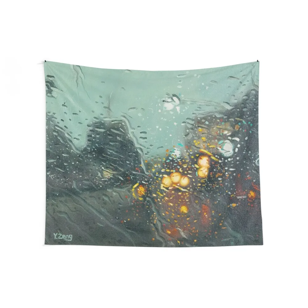 Rainy street oil painting Tapestry Room Decor For Girls Bedroom Decorations Decor For Bedroom Room Decor Korean Style Tapestry