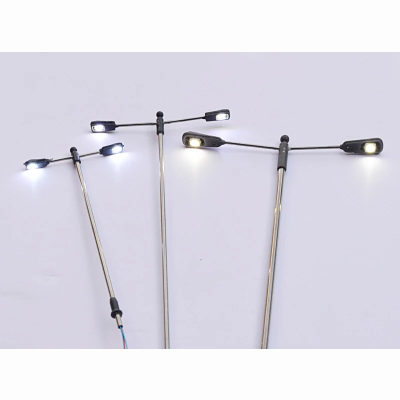 Scale 1:75-1:300 Diy Mini Street Light Double-head 3V Led Light Model for Micro Landscape Layout Diorama Kits 5pcs/lot