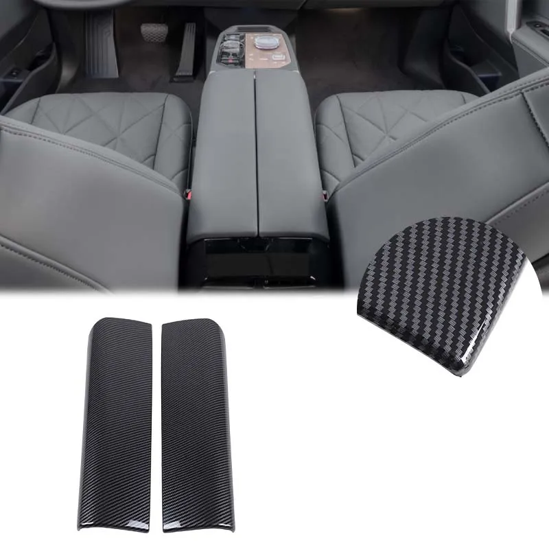 

For BMW ix 2022-2024 ABS carbon fiber car center console armrest box decorative cover sticker car protection accessories