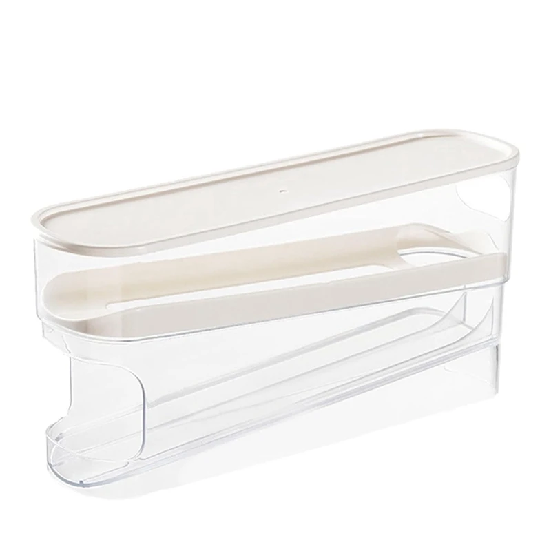 Rolling Egg Dispenser Egg Storage Box Double Layer Egg Roller Organizer Bin With Lid Storage Organizer For Restaurant Durable