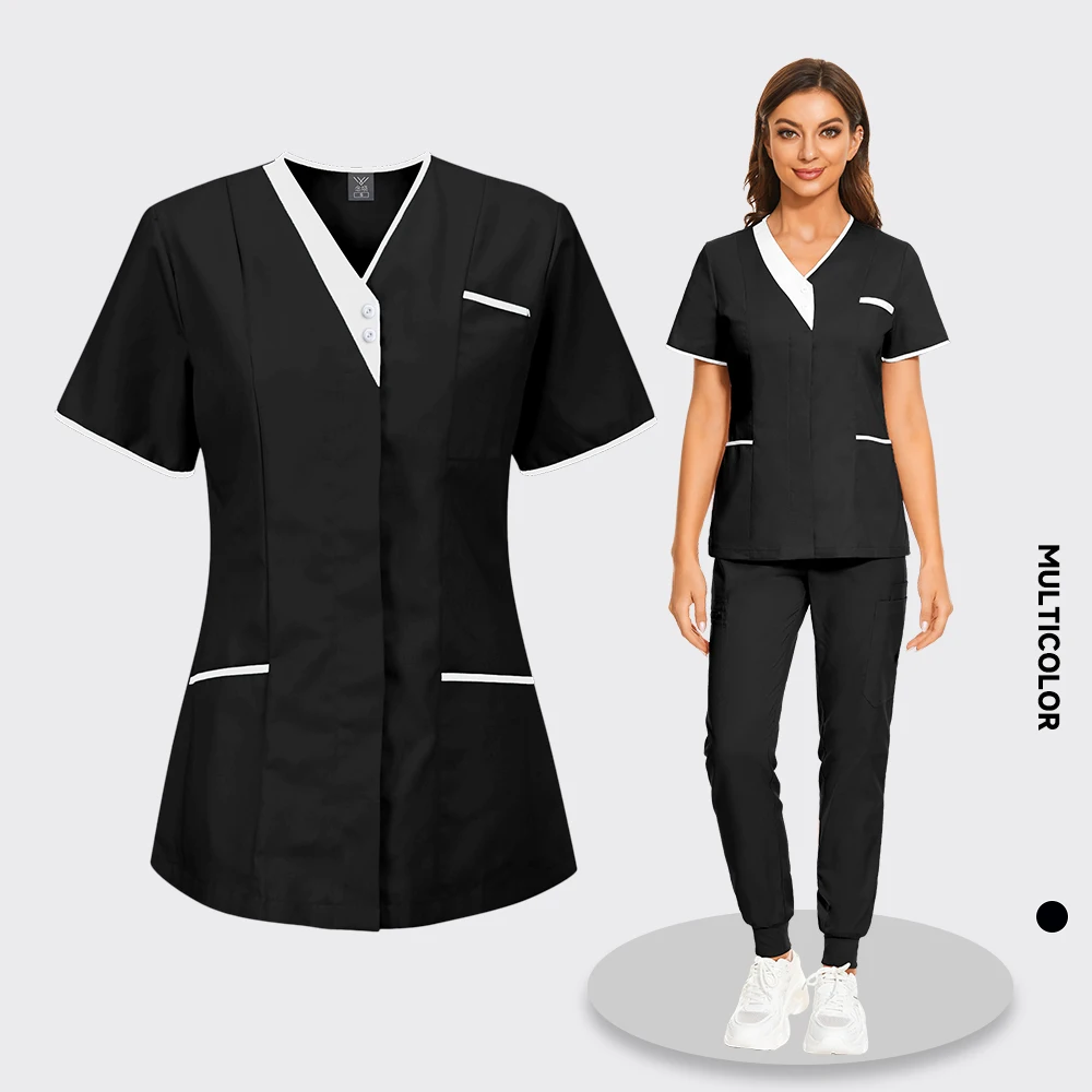 Donne mediche scrub top abbigliamento medico salone di bellezza farmacia abbigliamento da lavoro tuta dentale accessori per infermiere camice da laboratorio