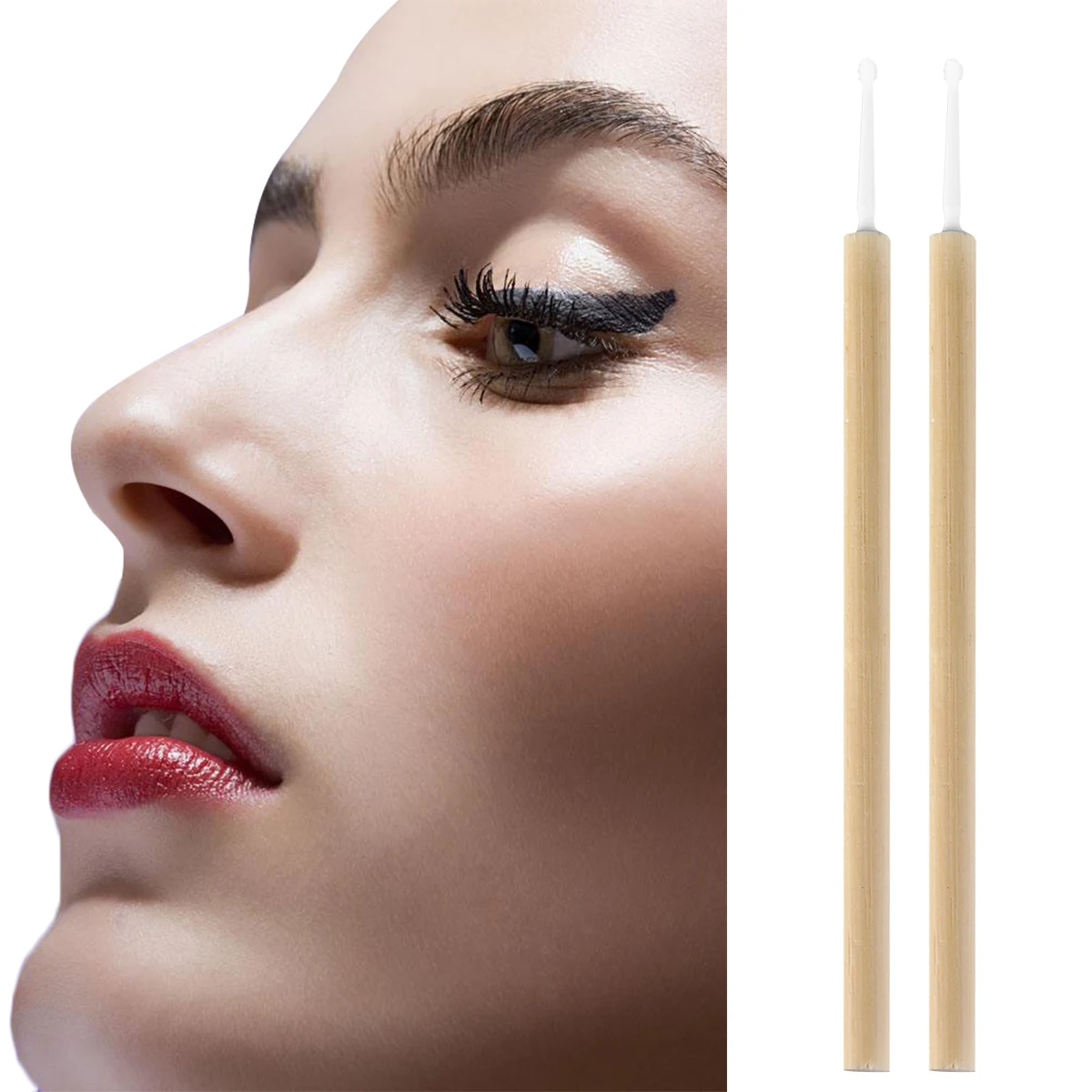

20pcs Bamboo Eyelash Cotton Swabs Eco-Friendly Applicator For Lash Extensions Nail Art Micro Home Use Lightweight