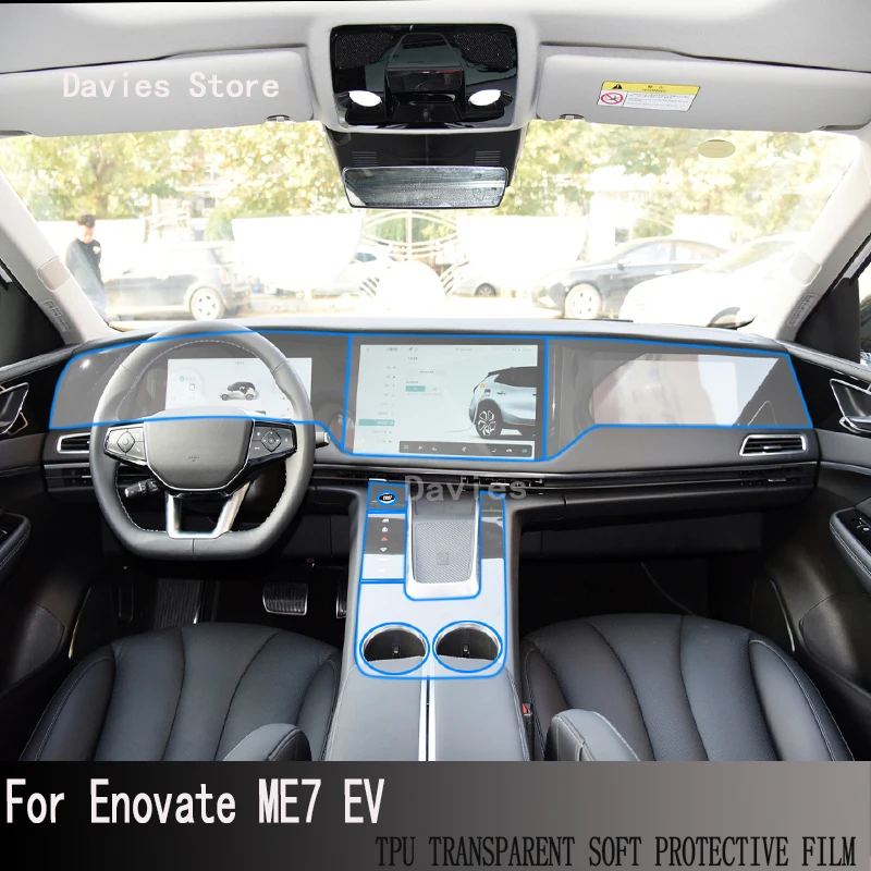 

For Enovate ME7 EV 2022-2023 Car Interior Center Console Gearbox Transparent TPU Protective Anti-scratch Repair Film Accessories