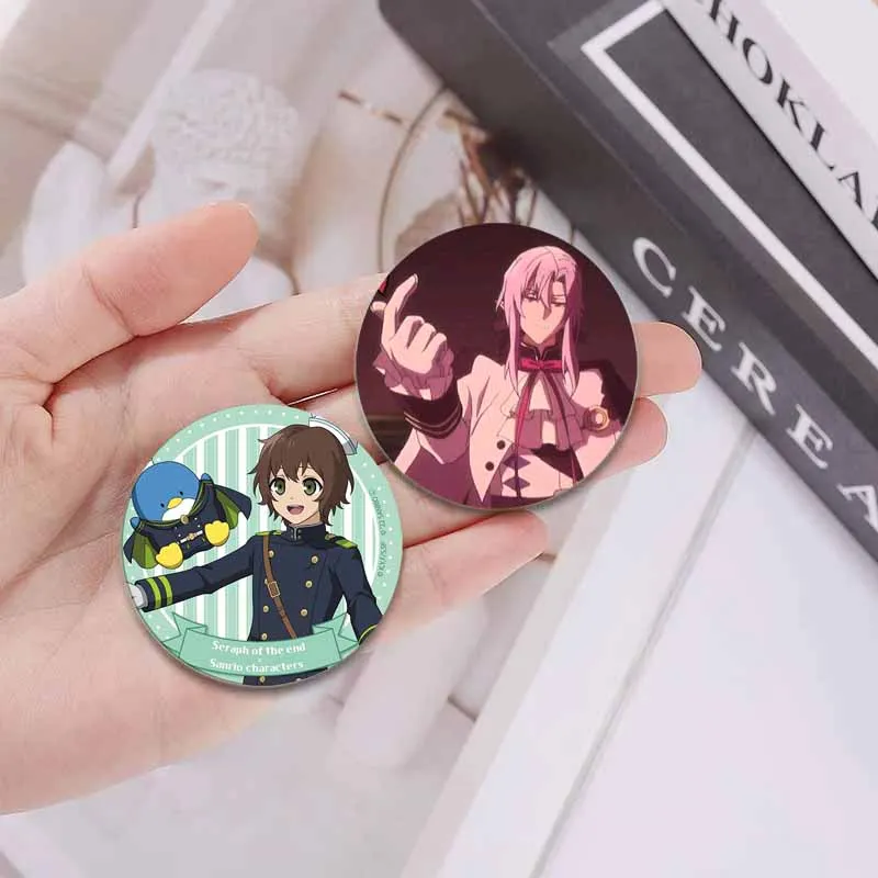 58mm Pop Anime Seraph of The End Lapel Pin Cute Cartoon Cosplay Badge Anime Brooch for Clothes Decoration Accessories Fans Gifts