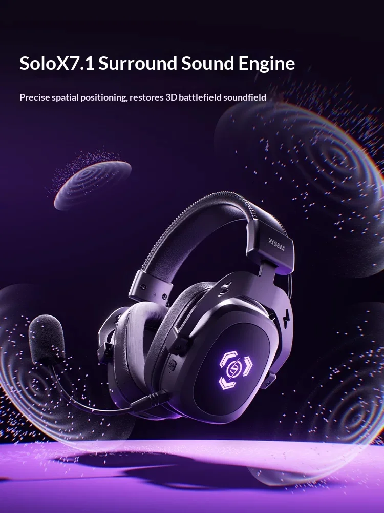 For XISEM G1 Wired Headset Professional Level 7.1 Ring Sound Field E-sports Headset TiCore Titanium Core Composite Diaphragm
