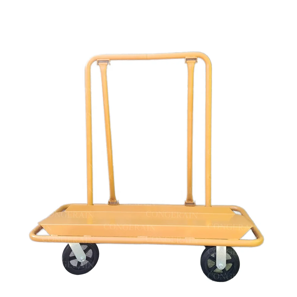 

Heavy Duty 800kgs Drywall Cart With Steel Platform And Frame 4-Wheel Moving Trolley Dolly For Tools Storage OEM Customizable