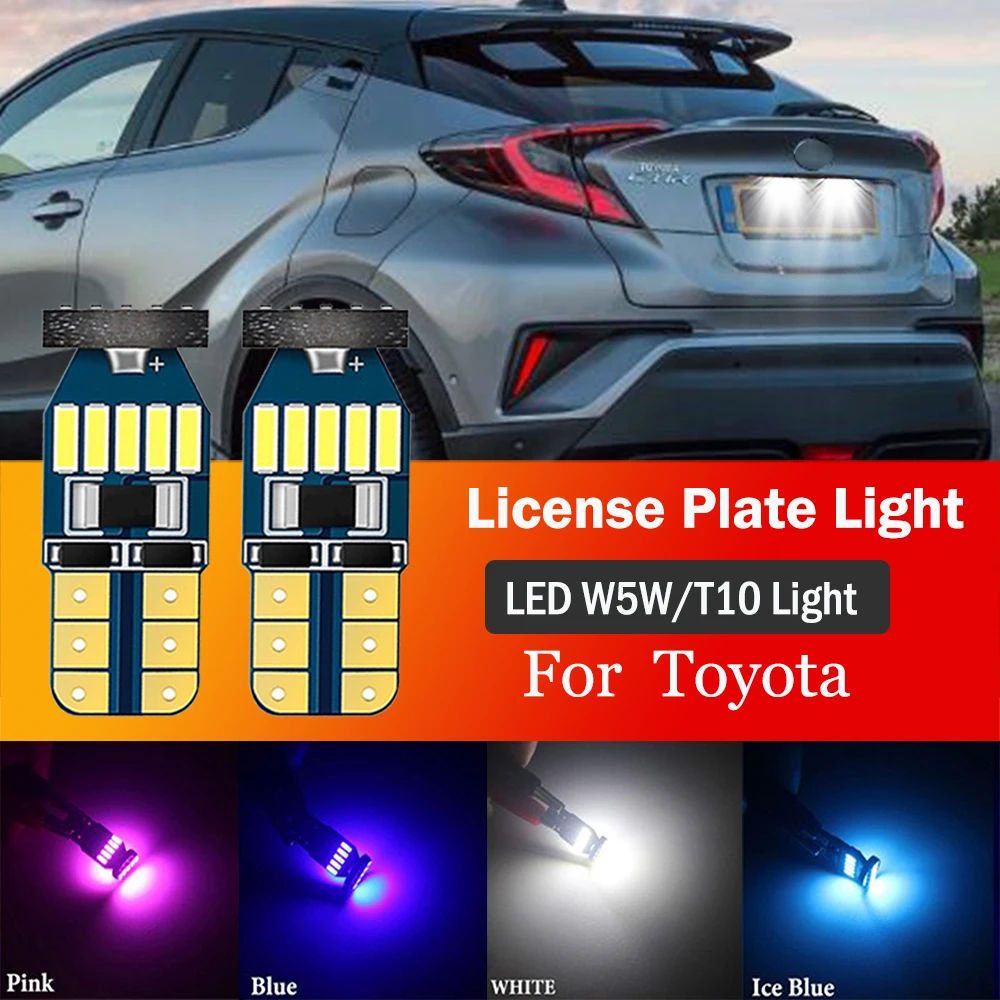 

2pcs LED License Plate Light W5W T10 CANbus For Toyota CHR Accessories 2016 2017 2018 2019