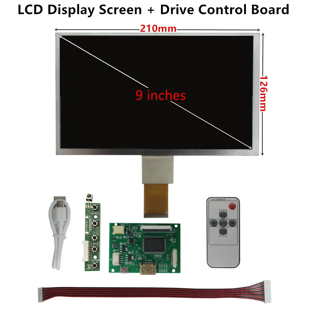 9 inci 1024*600 layar tampilan LCD Digitizer layar sentuh HDMI kompatibel papan kontrol Driver DIY Raspberry Pi PC Monitor Kit