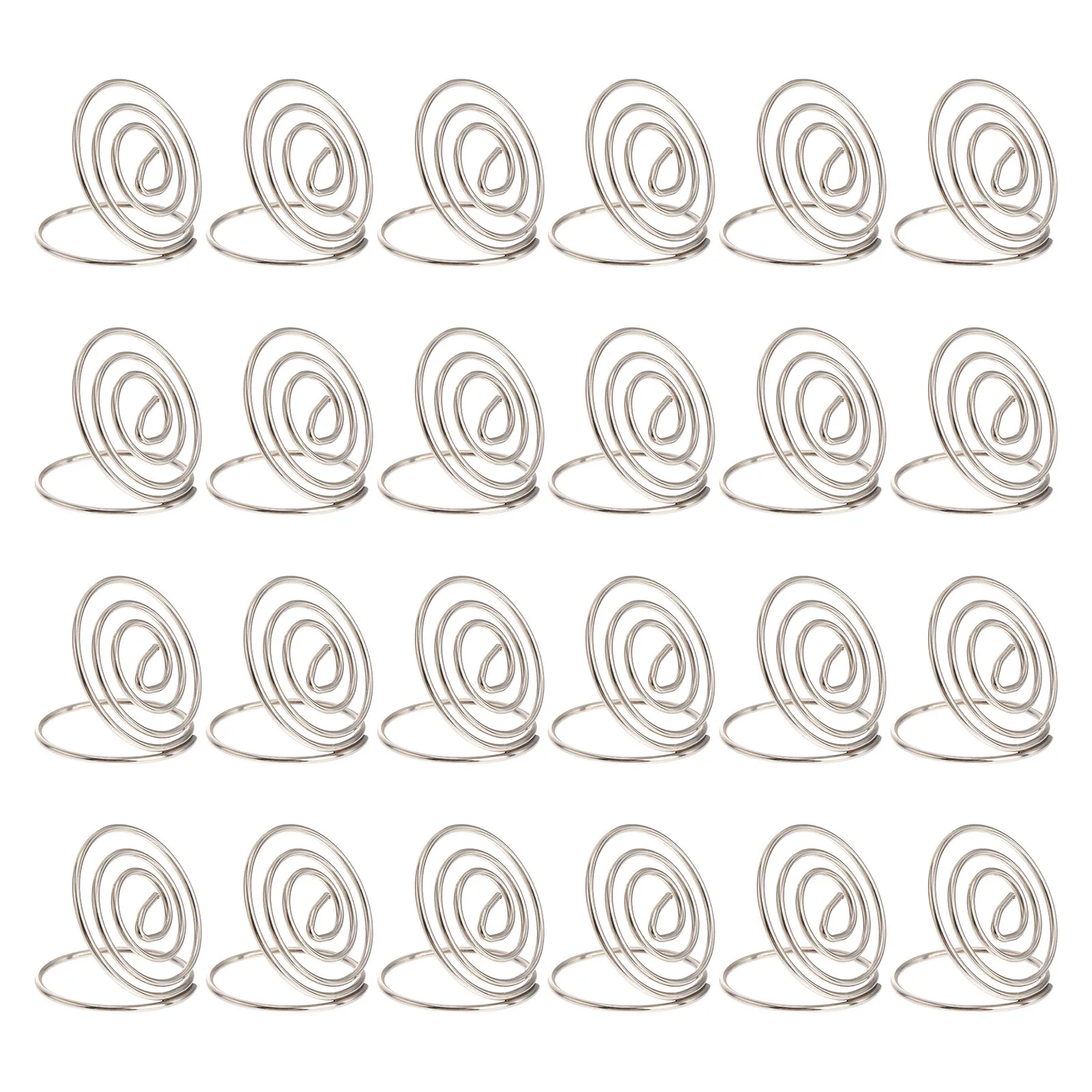 

24 Pcs Desktop Note Holders Silver Heart Shape Paper Clips Menu Photo Table Number Place Card Wedding Party Office Decor