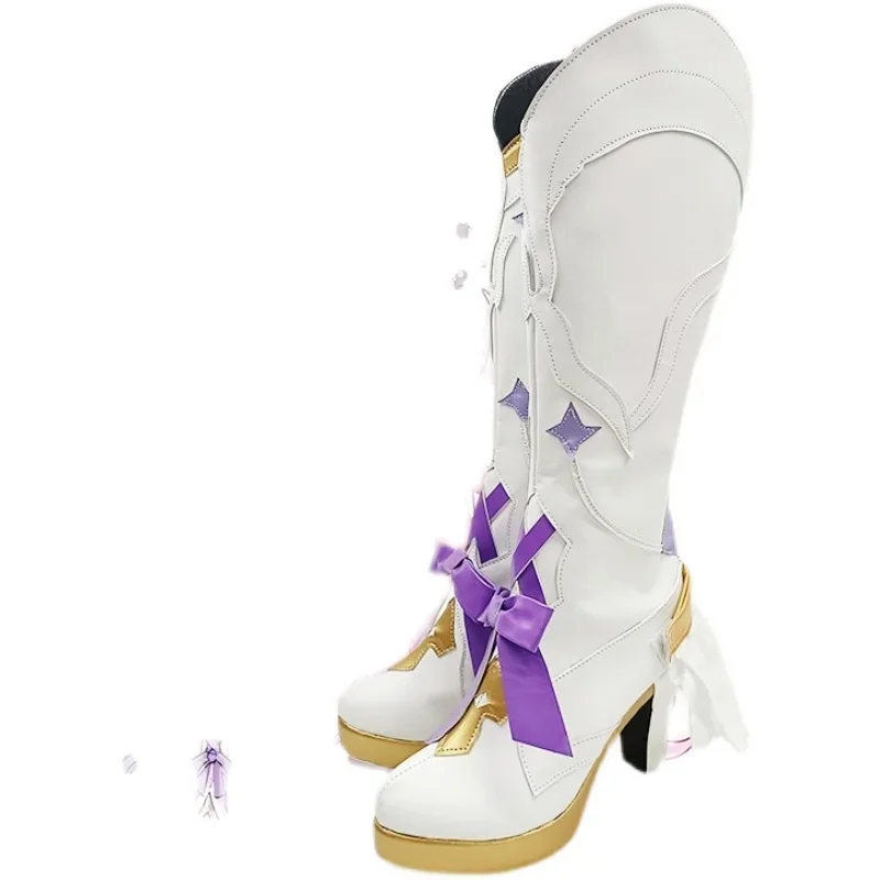 Game Honkai Star Rail Elysia Cosplay Shoes Halloween Elysia High-heel Boots Anime Role Play Prop Star Rail Cosplay Accessory