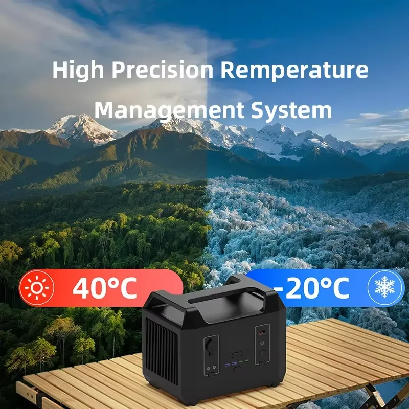 1200W 600W Portable Power Station for Emergency Solar Generator with Pure Sine Wave Output Flashlight & Wireless Charging
