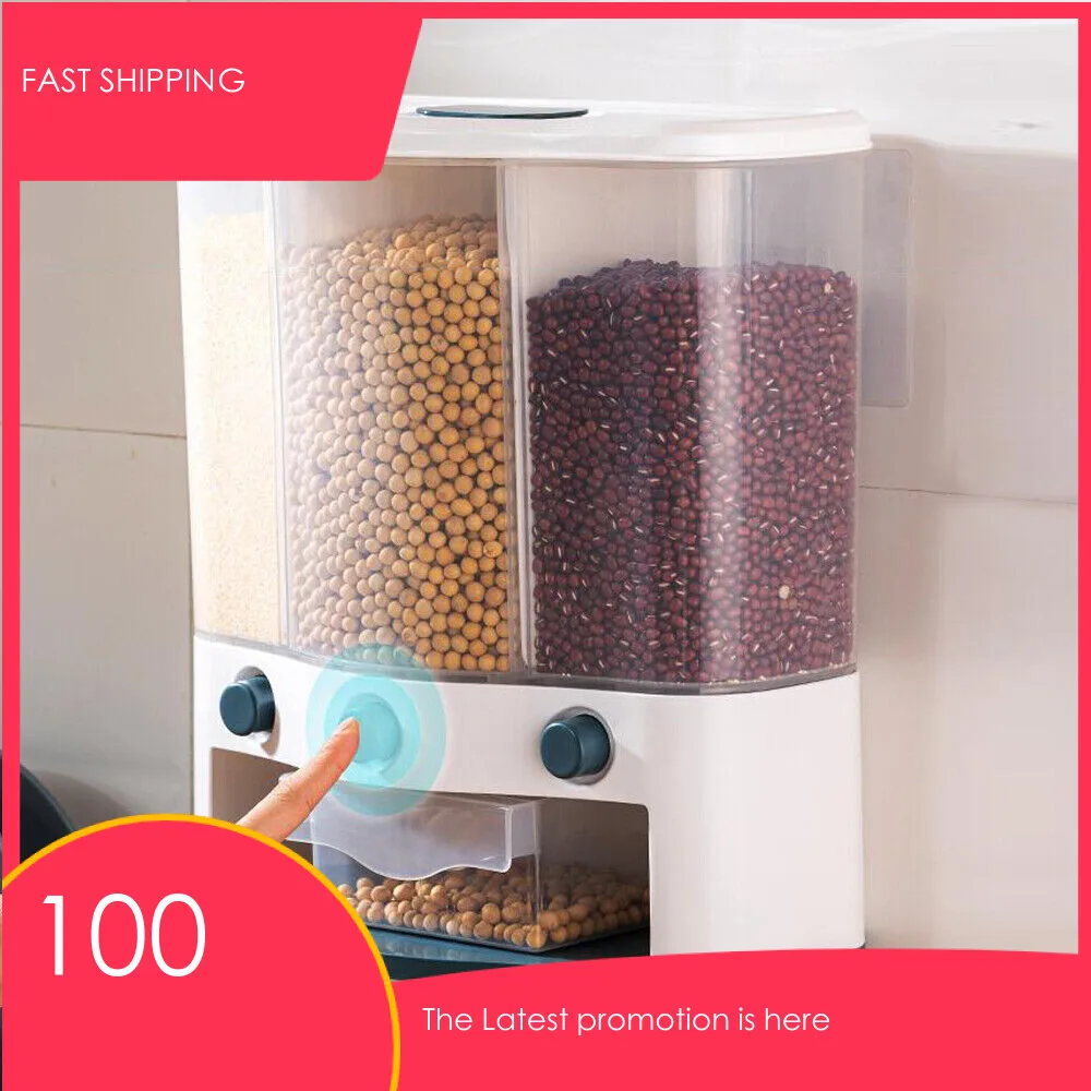 

Food Storage Container 6L Plastic Rice Storage Box Sealed Moisture Proof Bean Kitchen Storage Dispenser