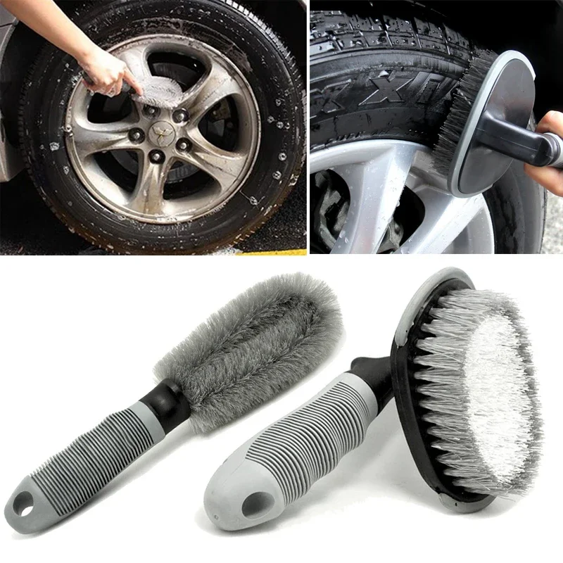 

Car Wheel Cleaning Brush Plush Premium Wheels Rim Washing Brush Tire Scrubber Detailing Cleaner Car Cleaning Tools Accessories