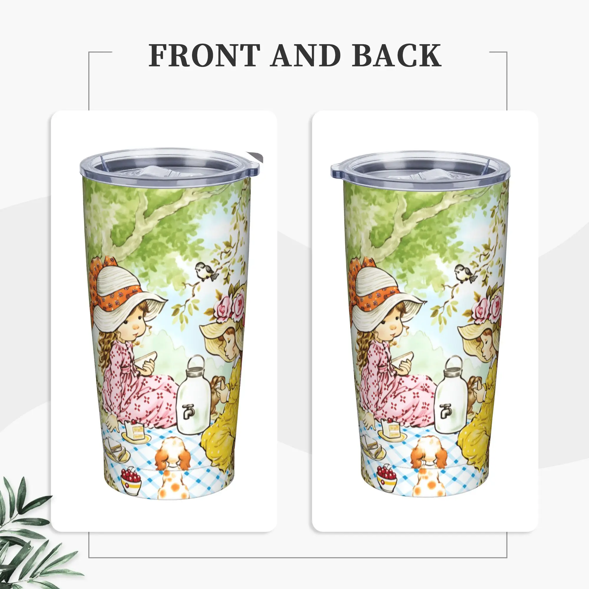Stainless Steel Tumbler Art Sarah Kay Swing Girl Mugs Cup With Straws Hot Drinks Water Bottle Insulated Large Thermal Mug