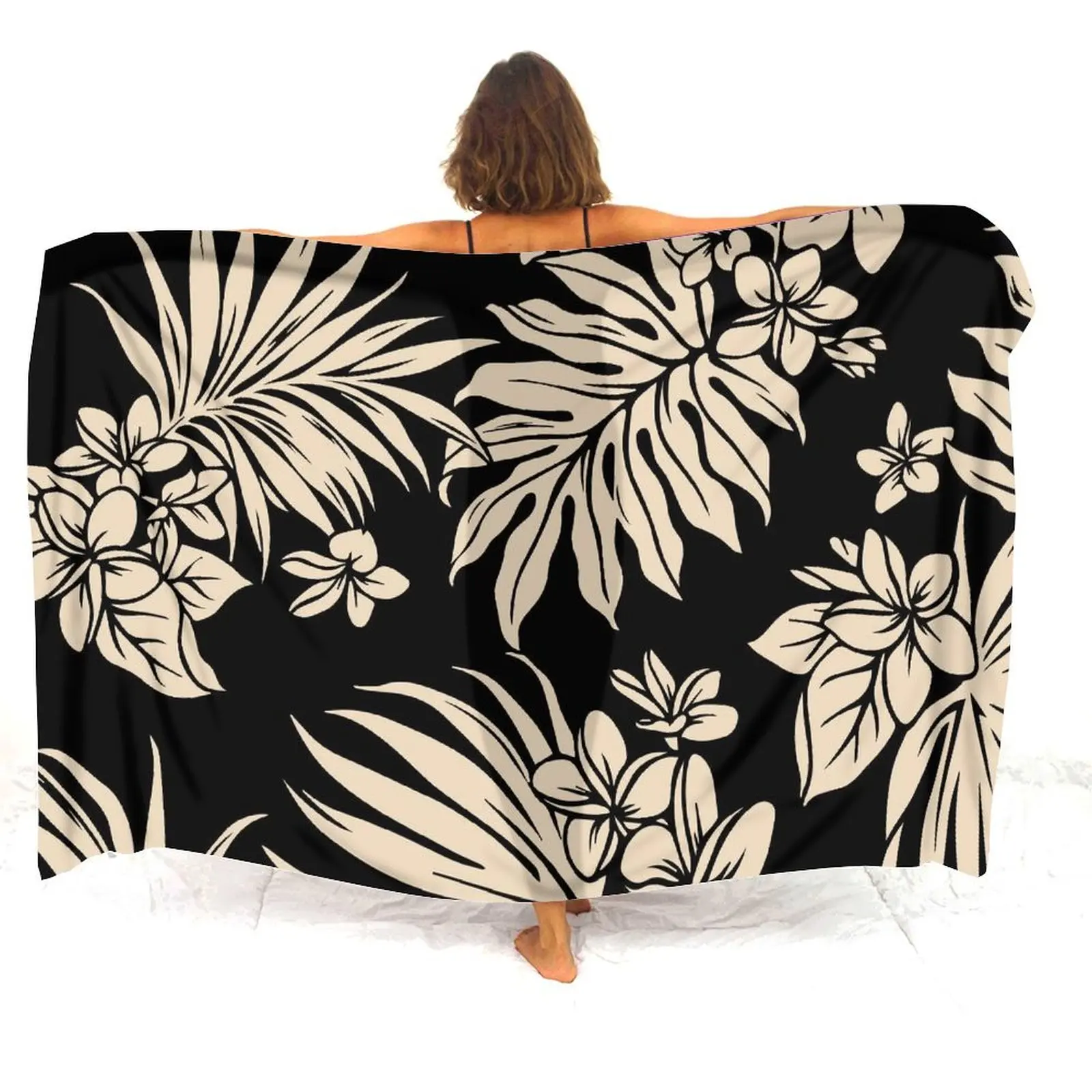 Samoa Fiji Hawaiian islands hibiscus flower design sarong Polynesian custom-made women's sarong smock soft seaside coat apron