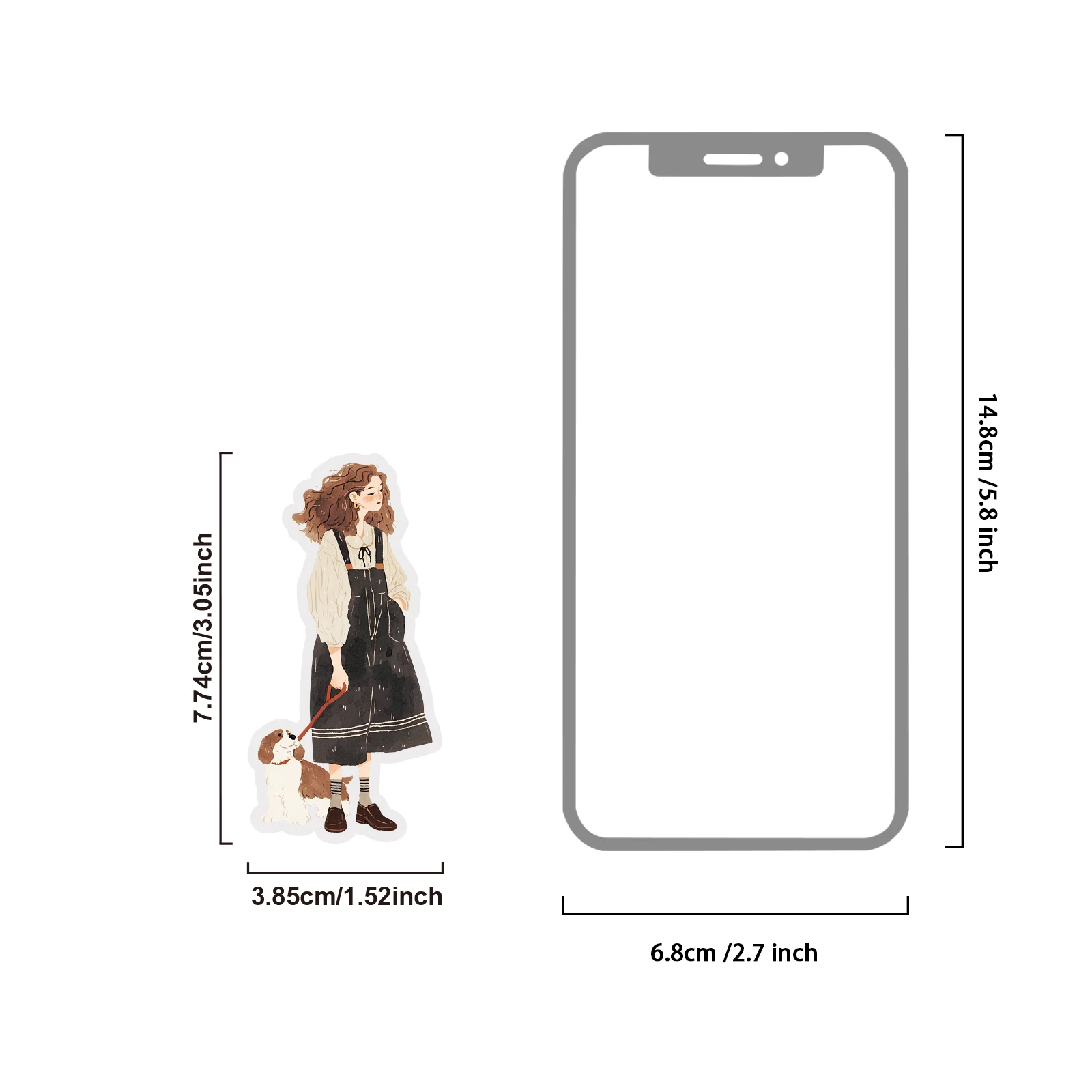 Etori Life 30Pcs Gentle Retro British Style Girl and Dog Stickers Healing Forest Style Decoration Pet Stickers Suitable for Laptops, Phone Backs, Suitcases, Guitars, Photo Albums, Bicycles, Helmets, Diaries, Pencil Cases, Scrapbooking Supplies, Office Decor Accessories, Student Gift Paper Bags, DIY Artwork, Aesthetic Aesthetics, Accounting Supplies, Very Perfect