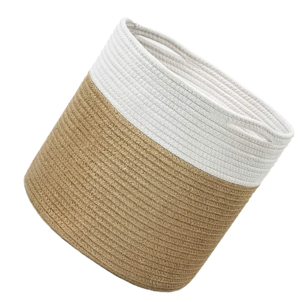 

Woven Cotton Rope Flower Basket Safe Convenient Storage Container Charming Multipurpose