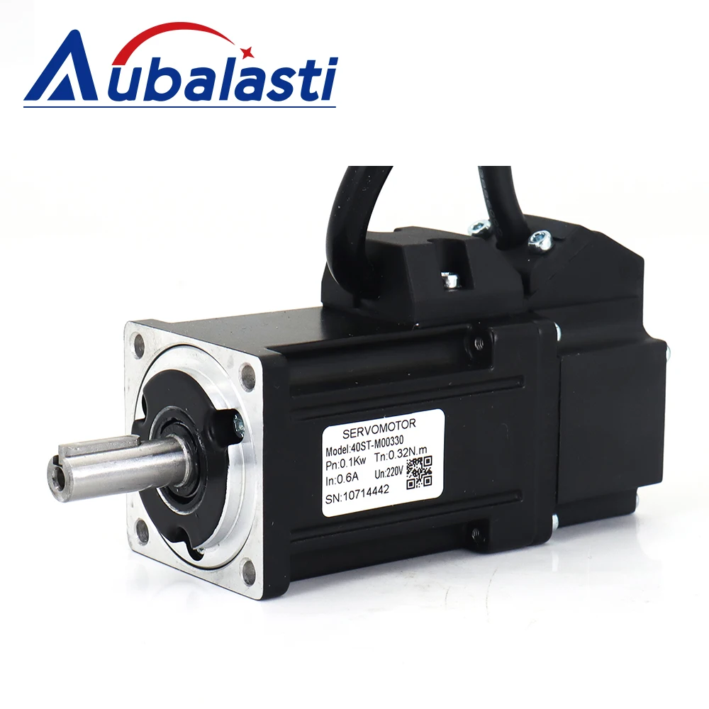 Aubalasti 100W AC Servo Motor Kits 40ST-M00330 0.32N.m 220V 3000RPM Permanent Magnet Match Driver AASD-15A for CNC Engraving