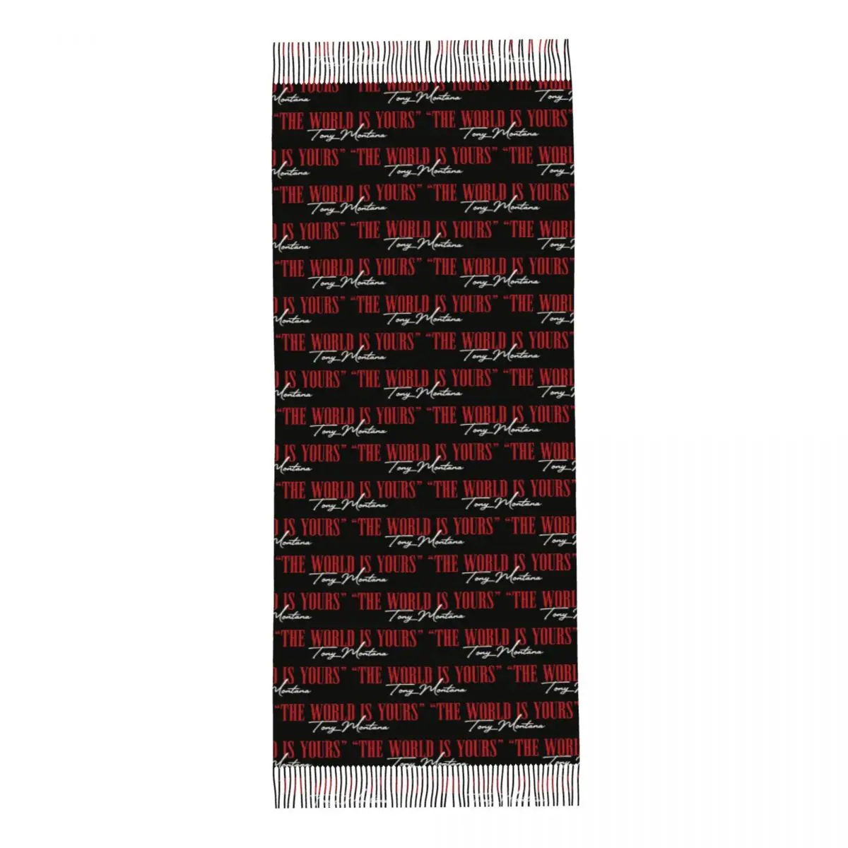 Scarface The World Is Yours Tony Montana Pacino Scarf Tassel Scarves Women Soft Warm Shawls and Large Fall Winter Shawl Wraps