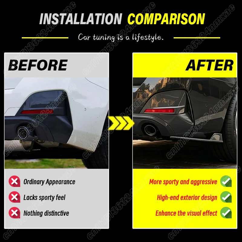 For BMW 4 Series G26 M Sport 2020 2021 2022 2023 2024 2025 2026 Car Rear Bumper Corner Splitter Spoiler Air Dam Guard Body Kit