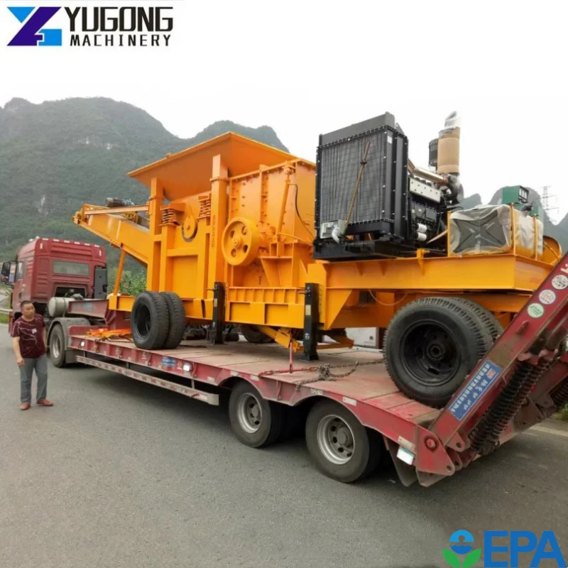 YG High Quality Rock Portable Mobile Gravel Crushing Machine River Stone Sand Making Diesel Hammer Mill Crusher Ballast Stones