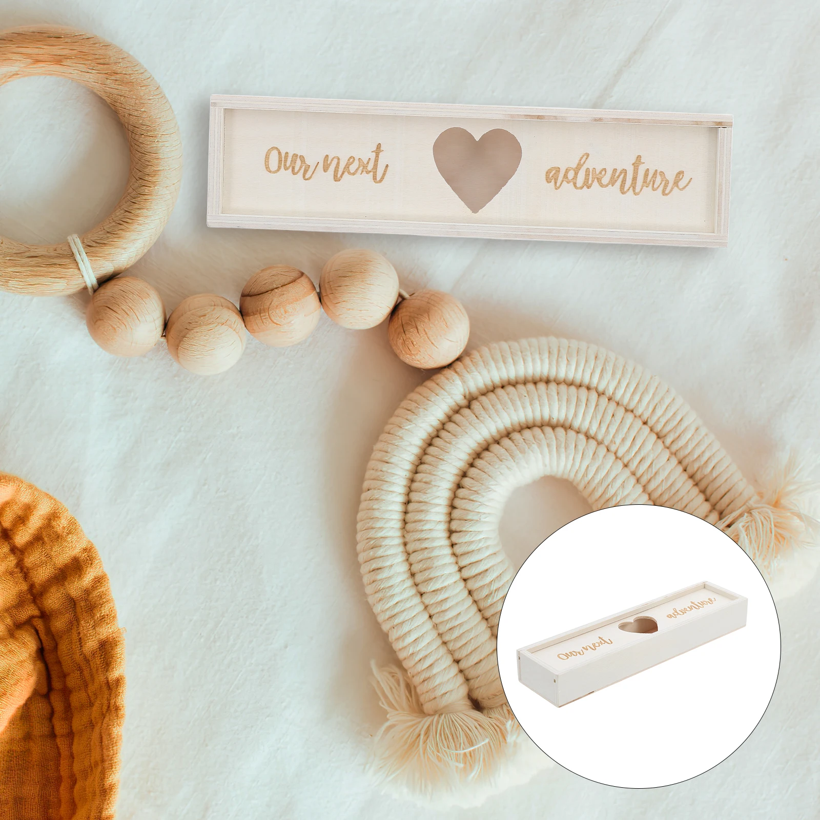 

Wooden Elegant Pregnancy Test Keepsake Box Lidded Storage Case Announcement Container Sturdy Decorative Holder