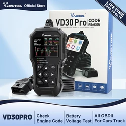 VDIAGTOOL VD30PRO OBD2 Scanner Car Engine Fault Code Reader OBDII Diagnostic Check Engine Light Live Data Battery Voltage Tester
