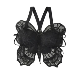 Fashion Butterfly Bra For Women Sexy Lace Backless Crop Top Hollowed Out Bralette Underwear Female Lingerie Padded Brassiere