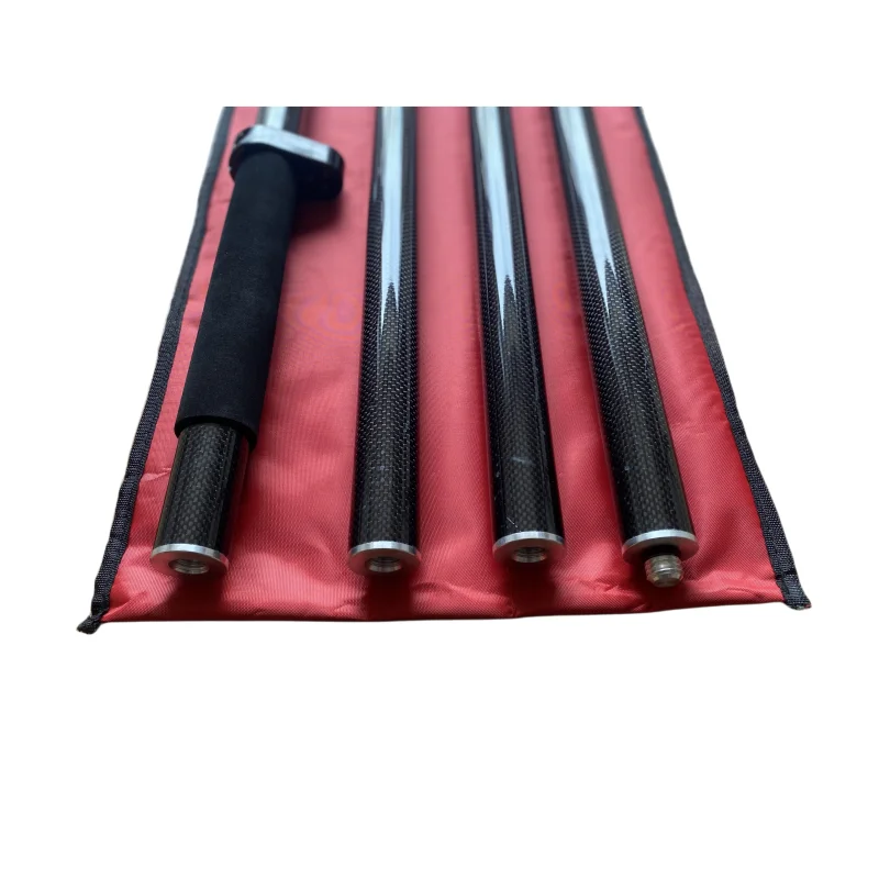 2M LENGTH GNSS CARBON FIBRE SURVEY POLE FOR GNSS GPS PRISM SURVEYING 5/8 THREAD 4 POLES + LEVELING BUBBLE