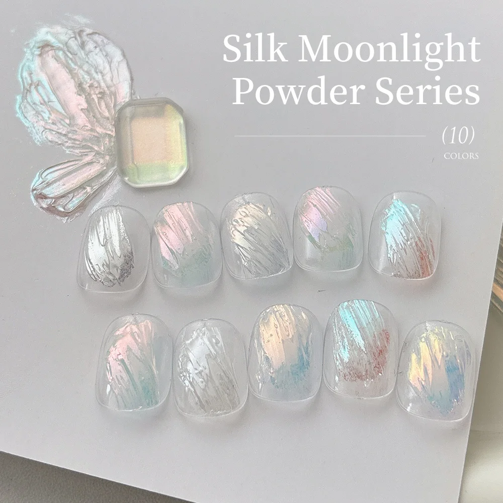 كانيوم أورورا لؤلؤة بيضاء الأظافر مسحوق ضوء القمر فرك على مسحوق مرآة الكروم الصباغ لمسمار الفن صالون مانيكير الديكور #1