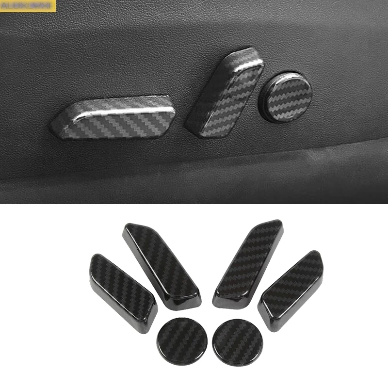 

Car-styling ABS carbon fiber Seat Adjust Switch Button Covers Panel Trim car Accessories For tesla model 3 Y 2018 2019 2020 2021
