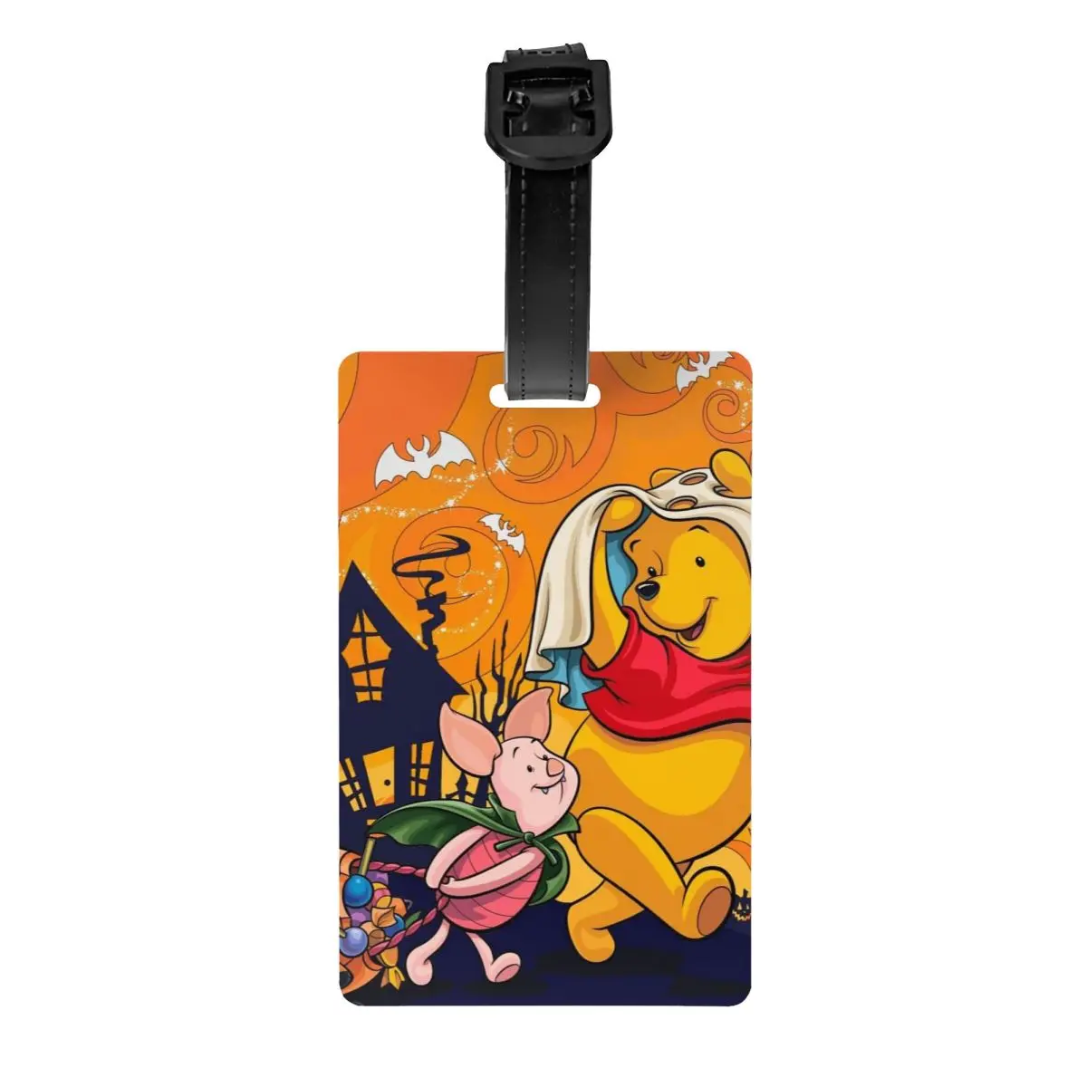 

Custom Halloween Piglet With Friends Luggage Tag Piglets Big Movie Travel Bag Suitcase Privacy Cover ID Label